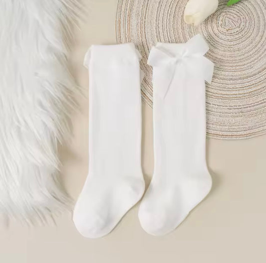 White Bow Socks