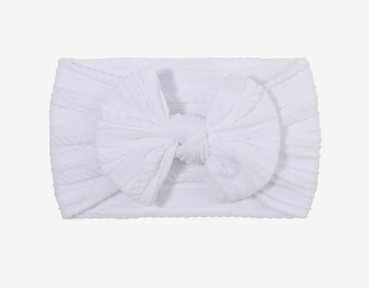 Penelope Soft Bow Headband White