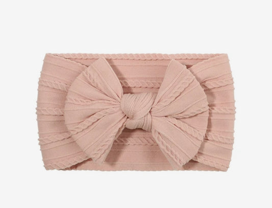 Penelope Soft Bow Headband Blush Pink