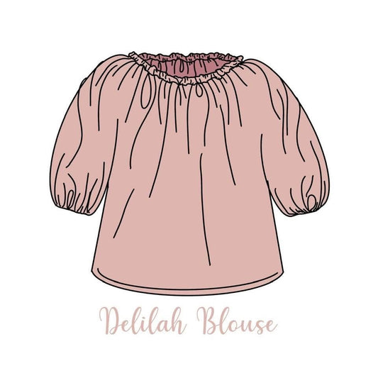 Delilah Blouse 3 sleeve options.  (Please add fabric to your basket)